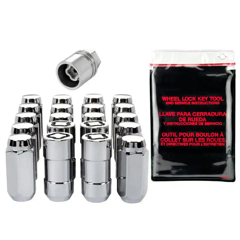 McGard 5 Lug Hex Install Kit w/Locks (Cone Seat Nut) 9/16-18 / 13/16 1.75in. L - Chrome