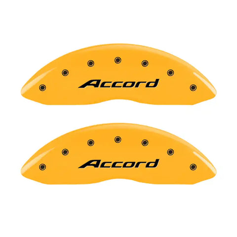 MGP 4 Caliper Covers Engraved Front Accord Engraved Rear Accord Yellow finish black ch