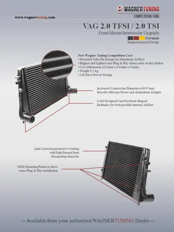 Wagner Tuning VAG 2.0 TFSI/TSI Competition Intercooler Kit