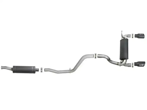 aFe 49-38066-B Rebel Series 2.5in 304 SS Cat-Back Exhaust w/ Black Tips 2018+ Jeep Wrangler (JL) V6 3.6L