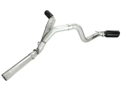 aFe 49-04043-B MACHForce XP Exhaust Aluminized Dual Split DPF Back 11-15 GM Diesel Truck V8-6.6L (td) (BLK tip)