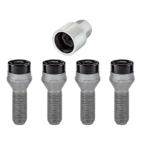 McGard Wheel Lock Bolt Set - 4pk. (Cone Seat) M14X1.5 / 17mm Hex 31.0mm Shank Length Black