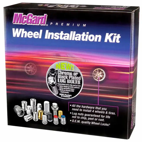 McGard 5 Lug Hex Install Kit w/Locks (Radius Seat Bolt) M14X1.5 / 17mm 27.5mm Shank L - Chrome