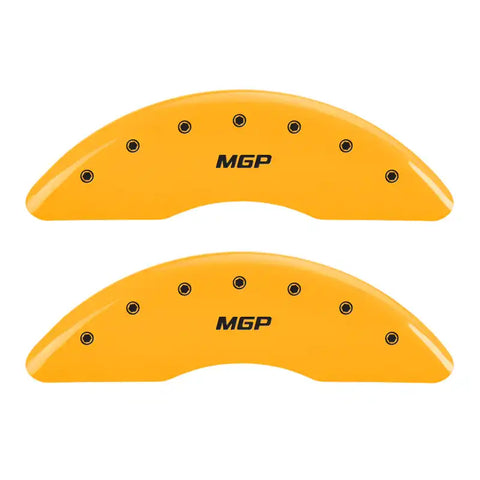MGP 4 Caliper Covers Engraved Front & Rear GMC Yellow finish black ch