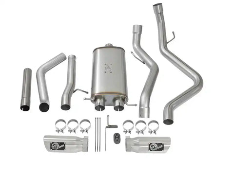 aFe 49-44071-P MACH Force-Xp 3in CB SS Dual Exhaust w/Polished Tips 09-16 GM Silverado/Sierra 4.3L/4.8L/5.3L