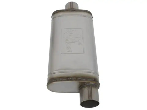 aFe 49M00020 MACHForce XP SS Muffler 3in Center Inlet / Offset Outlet 18in L x 9in W x4in H Body