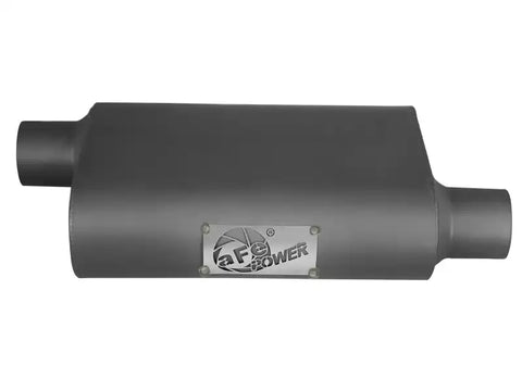 aFe 49M00003 Scorpion Replacement Alum Steel Muffler 2-1/2in In/Out Baffled Offset/Offset 13inL x10inW x4inH