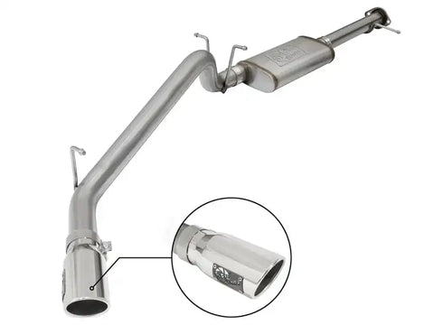 aFe 49-44058-P Mach Force-XP Exhaust 3in CB SS 15-17 GM Colorado/Canyon 2.5L/3.6L Side Exit w/ Polished Tip