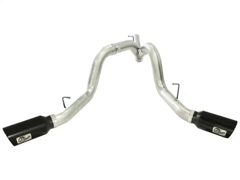 aFe 49-44043-B MachForce XP Exhaust 4inch DP-Back All SS 2011-14 GM Diesel Trucks V8-6.6L LML Black Tips