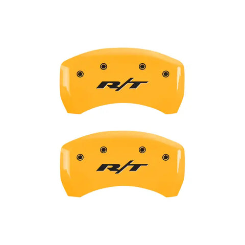 MGP 4 Caliper Covers Engraved Front & Rear RT1-Truck Yellow Finish Black Char 2007 Dodge Charger