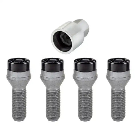 McGard Wheel Lock Bolt Set - 4pk. (Cone Seat) M14X1.5 / 17mm Hex 31.0mm Shank Length Black