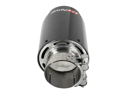aFe 49T25404-C07 MACH Force-Xp 409 SS Clamp-On Exhaust Tip 2.5in. Inlet / 4in. Outlet 7in. L - Carbon