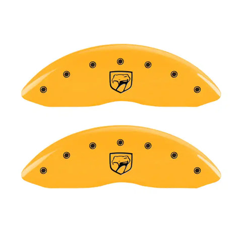 MGP 4 Caliper Covers Engraved Front Viper Rear Snake Yellow Finish Black Char 2002 Dodge Viper