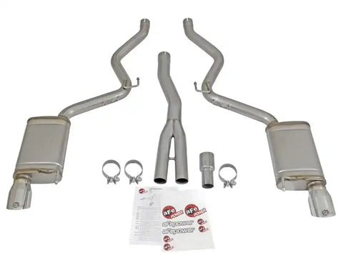 aFe 49-33084-P MACHForce XP Exhausts Cat-Back SS-304 EXH w/ Polished Tips 15-16 Ford Mustang EcoBoost 2.3L (t)