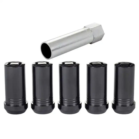 McGard Wheel Lock Nut Set - 5pk. (Tuner / Cone Seat) 1/2-20 13/16 Hex 1.60in. Length Black