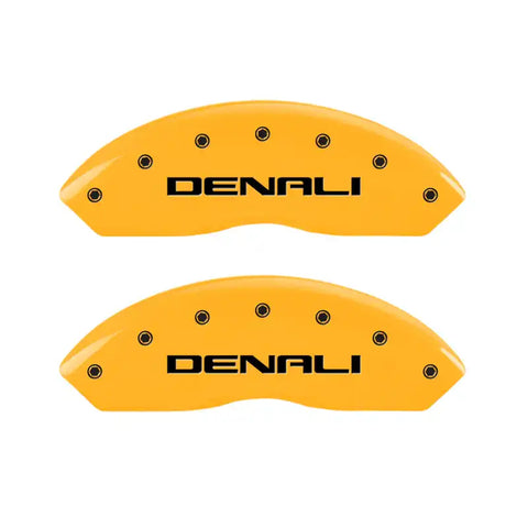 MGP 4 Caliper Covers Engraved Front & Rear Denali Yellow Finish Black Char 2017 GMC Acadia