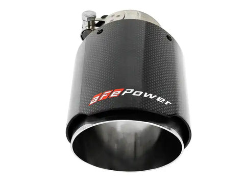 aFe 49T25404-C07 MACH Force-Xp 409 SS Clamp-On Exhaust Tip 2.5in. Inlet / 4in. Outlet 7in. L - Carbon