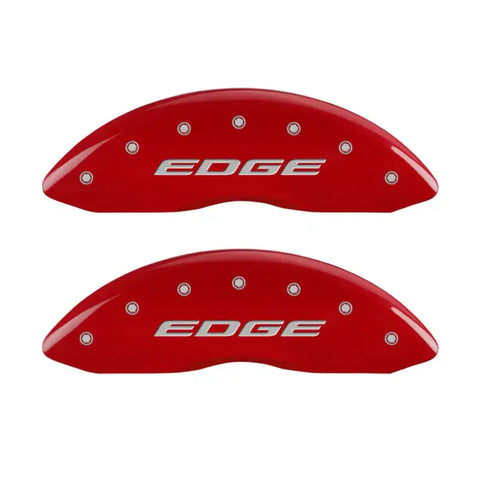 MGP 4 Caliper Covers Engraved Front & Rear EDGE/2015 Red finish silver ch