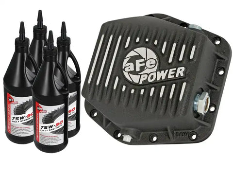 aFe 46-70302-WL Power Rear Differential Cover (Machined Black) 15-17 GMC Canyon 12 Bolt Axles w/ Gear Oil