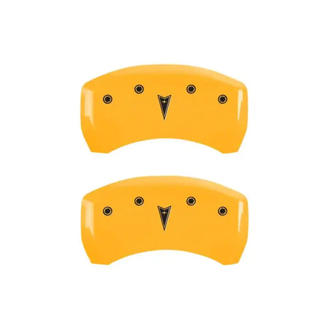 MGP 4 Caliper Covers Engraved Front Pontiac Rear Arrow Yellow Finish Blk Char 2009 Pontiac Solstice