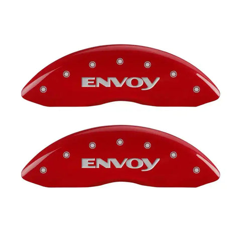 MGP 4 Caliper Covers Engraved Front & Rear Envoy Red finish silver ch