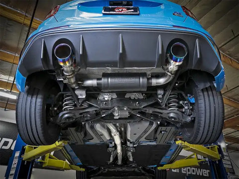 aFe 49-33103-L Takeda 3in 304 SS Cat-Back Exhaust System w/ Blue Flame Tip 16-18 Ford Focus RS I4-2.3L (t)