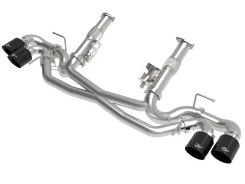aFe 49-34127NM-B MACH Force-Xp 3 to 2-1/2 304SS Cat-Back (No Muff.) 2020 Chevy Corvette (C8) 6.2L - Black Tip
