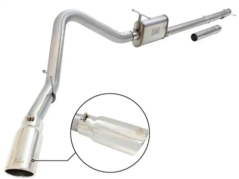 aFe 49-43076-P MACHForce XP Exhaust 3in-3.5in SS Single Side Ext CB w/ Polish Tip 99-04 Ford F150 V8 5.4L/6.8L