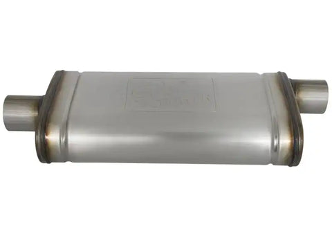 aFe 49M00019 MACHForce XP SS Muffler 2.5in Center Inlet / Offset Outlet 18in L x 9in W x4in H Body