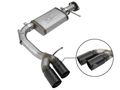 aFe 49-44061-B Rebel Series CB 3in Middle Side Exit SS Exht w/ Black Tips 15-17 Chevy Colorado / GMC Canyon
