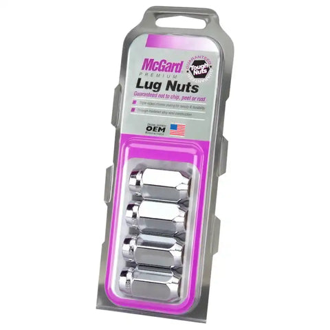 McGard Hex Lug Nut (Cone Seat) M12X1.25 / 13/16 1.28in. Length (4-Pack) - Chrome