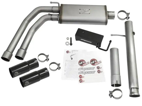 aFe 49-44062-B Rebel Series CB 3in Middle Side Exit SS Exht w/ Black Tips 09-16 Chevy Silverado/GMC Sierra 1500