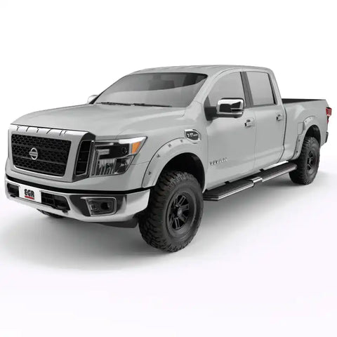 EGR 16+ Nissan Titan XD Bolt-On Look Color Match Fender Flares - Set Blizzard