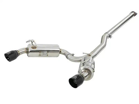 aFe 49-36701-B Takeda 3in. to 2.5in. 304 SS C/B Exhaust 08-15 Mitsubishi Lancer EVO I4-2.0L (t) - Black Tips