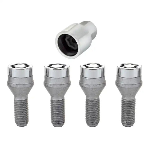 McGard Wheel Lock Bolt Set - 4pk. (Cone Seat) M12X1.5 / 17mm Hex 25.5mm Shank Length Chrome
