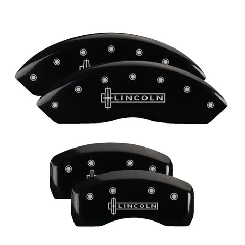 MGP 4 Caliper Covers Engraved Front & Rear Lincoln Black finish silver ch