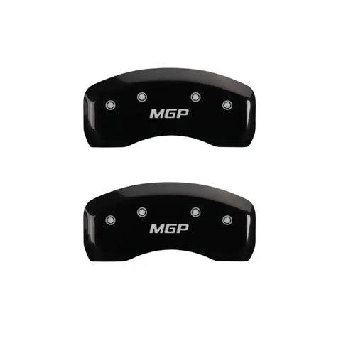 MGP 4 Caliper Covers Engraved Front & Rear MGP Black Finish Silver Char 2018 Nissan Armada