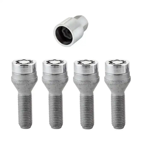McGard Wheel Lock Bolt Set - 4pk. (Cone Seat) M12X1.5 / 17mm Hex 31.7mm Shank Length Chrome