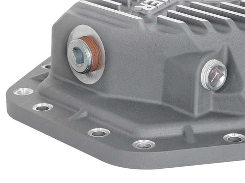 aFe 46-70350 Power Street Ser Rear Diff Cover Raw w/Mach Fin 2017 Ford Diesel Trucks V8-6.7L(td) Dana M275-14