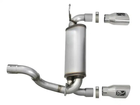 aFe 49-48067-P Rebel Series 2.5in 409 SS Axle-Back Exhaust w/ Polished Tips 2018+ Jeep Wrangler (JL) V6 3.6L