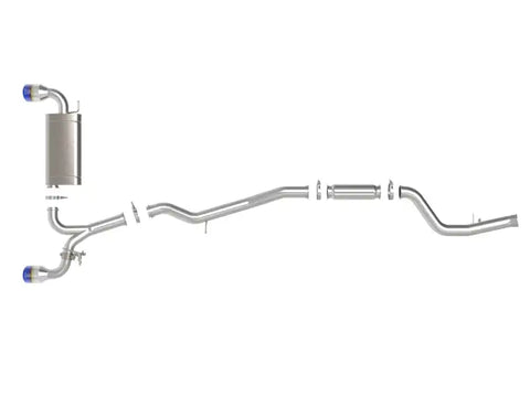 aFe 49-36050-L POWER Takeda 2021 Toyota Supra 2.0L (t) 2.5in-3in 304 SS CB Exhaust w/ Blue Tips