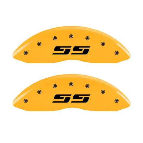 MGP 4 Caliper Covers Engraved Front & Rear MGP Yellow Finish Black Char 2011 Audi A6 Quattro