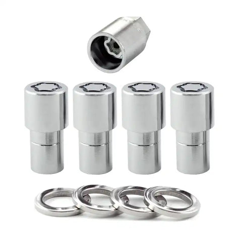 McGard Wheel Lock Nut Set - 4pk. (Long Shank Seat) M12X1.5 / 13/16 Hex 1.75in. Length Chrome