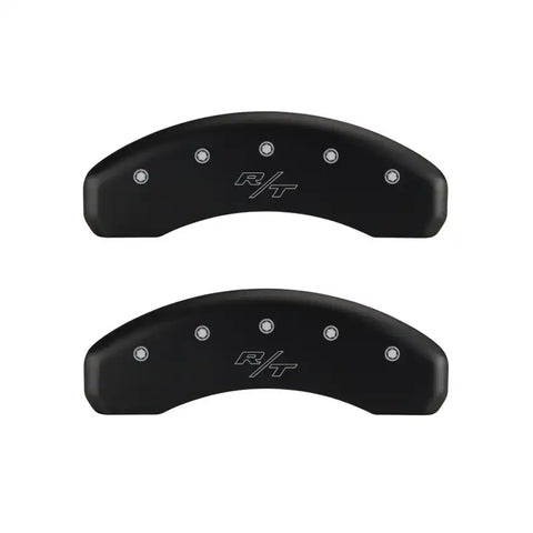 MGP 4 Caliper Covers Engraved Front Cursive/Challenger Engraved Rear RT Red finish silver ch