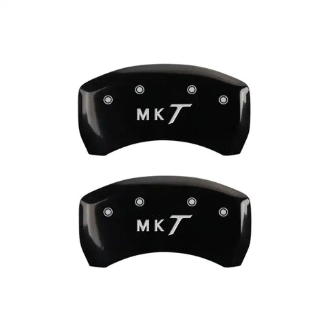 MGP 4 Caliper Covers Engraved Front Lincoln Engraved Rear MKT Black finish silver ch