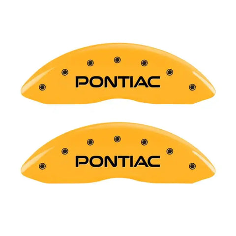 MGP 4 Caliper Covers Engraved Front Pontiac Rear Arrow Yellow Finish Blk Char 05 Pontiac Bonneville