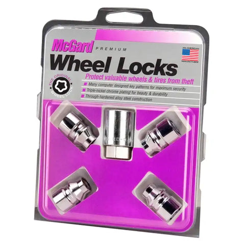 McGard Wheel Lock Nut Set - 4pk. (Uni-Lug) M12X1.5 / 13/16 Hex .197in. Shank 1.375in. L Chrome