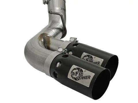 aFe 49-44089-B Victory Series 4in 409-SS DPF-Back Exhaust w/ Dual Black Tips 2017 GM Duramax V8-6.6L(td) L5P