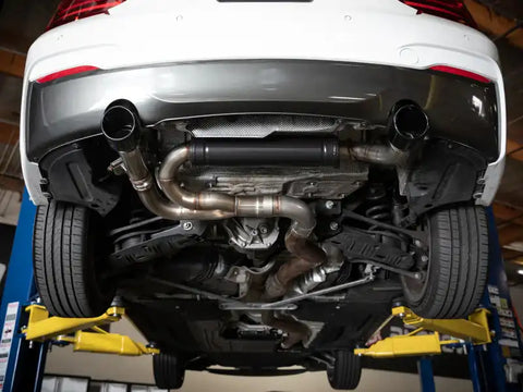 aFe 49-36348-B MACHForce XP 3in to 2.5in 304 SS Axle-Back Exhaust w/ Black Tips 14-16 BMW M235i