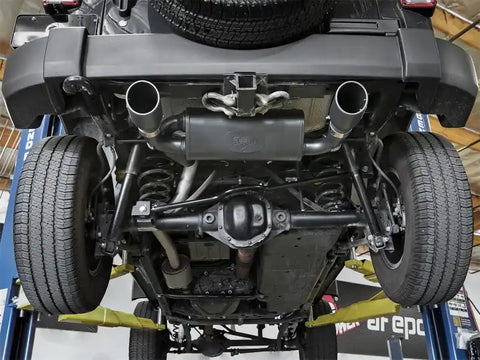 aFe 49-48061-B Rebel Series 2.5in 409 SS Axle-Back Exhaust w/ Black Tips 2007+ Jeep Wrangler (JK) V6 3.6L/3.8L